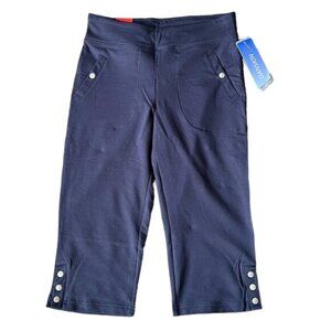Danskin Blue Activewear Yoga Athletic Lounge Capri Pants .Size medium
